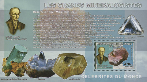 Famous Mineralogist Stamp Diamond Sov. Sheet MNH