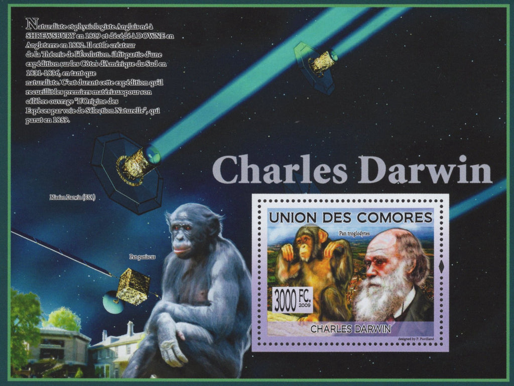 Charles Darwin Evolution Theory Physiologist Souvenir Sheet Mint NH