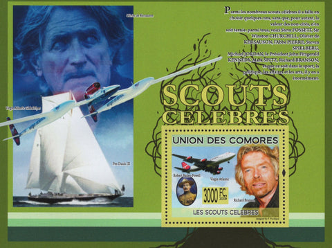Virgin Galactic Richard Branson Stamp Famous Scouts Airplane Mint NH