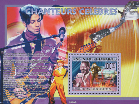 Famous Singers Vinyl Guitar Elvis Presley Souvenir Sheet Mint NH
