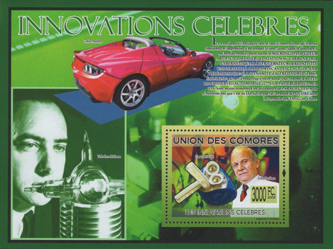 Famous Innovations Microscope Telephone Automobile Souvenir Sheet MNH