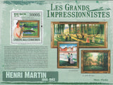 Famous Impressionist Henri Martin Souvenir Sheet Mint NH
