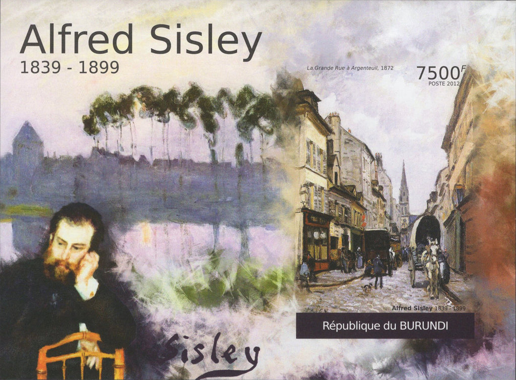 Famous Painter Alfred Sisley Horses City Imperforated Sov. Sheet MNH