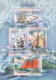 Sailboats Ocean Waves Marine Imperforated Sov. Sheet of 4 Stamps MNH