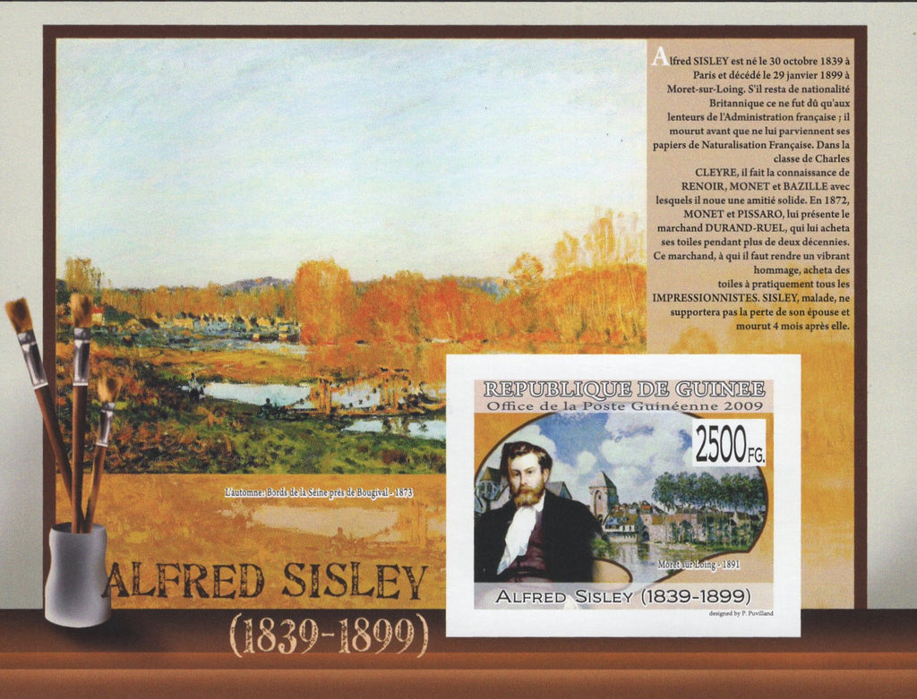 Famous Painter Alfred Sisley Imperforated Souvenir Sheet MNH