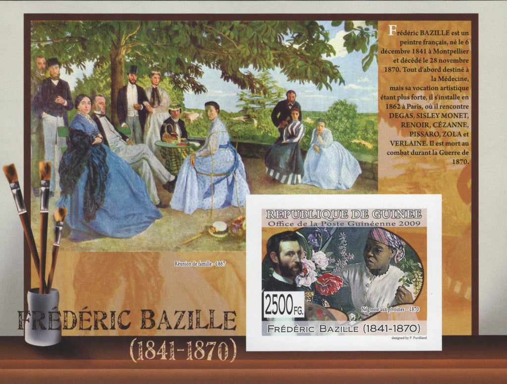 Famous Painter Frederic Bazille Imperforated Souvenir Sheet MNH