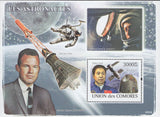 Astronauts Satellite Space Moon Souvenir Sheet MNH