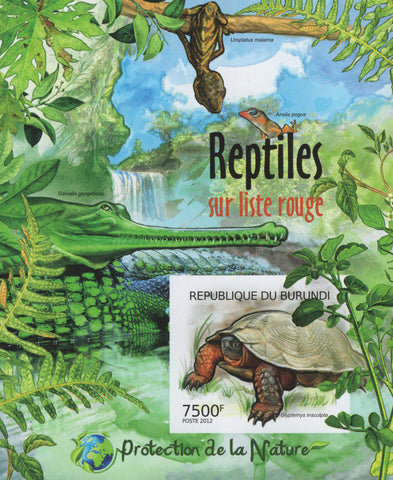 Fauna Jungle Reptiles Wild Animals Turtle Imperforated Sov. Sheet MNH