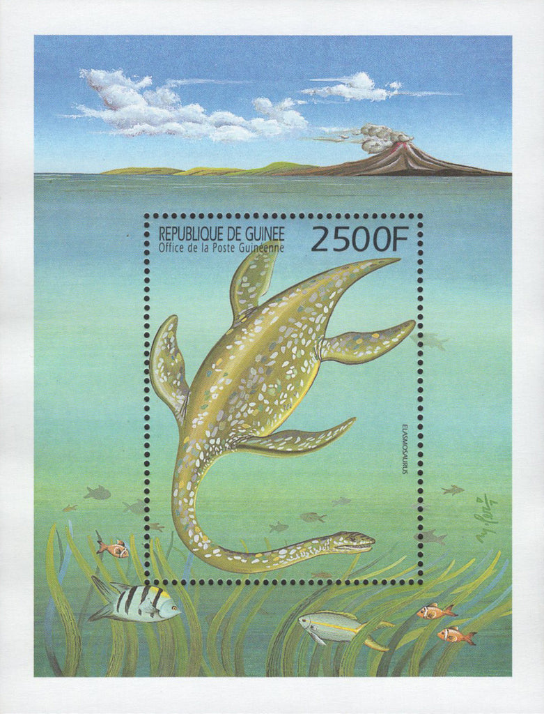 Elasmosaurus Stamp Marine Dinosaur Souvenir Sheet Mint NH