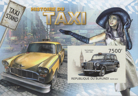 Taxi History Car Tranportation Imperforated Sov. Sheet Mint NH