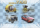 Taxi History Transportation Car Imperforated Sov. Sheet of 4 Stamps MNH