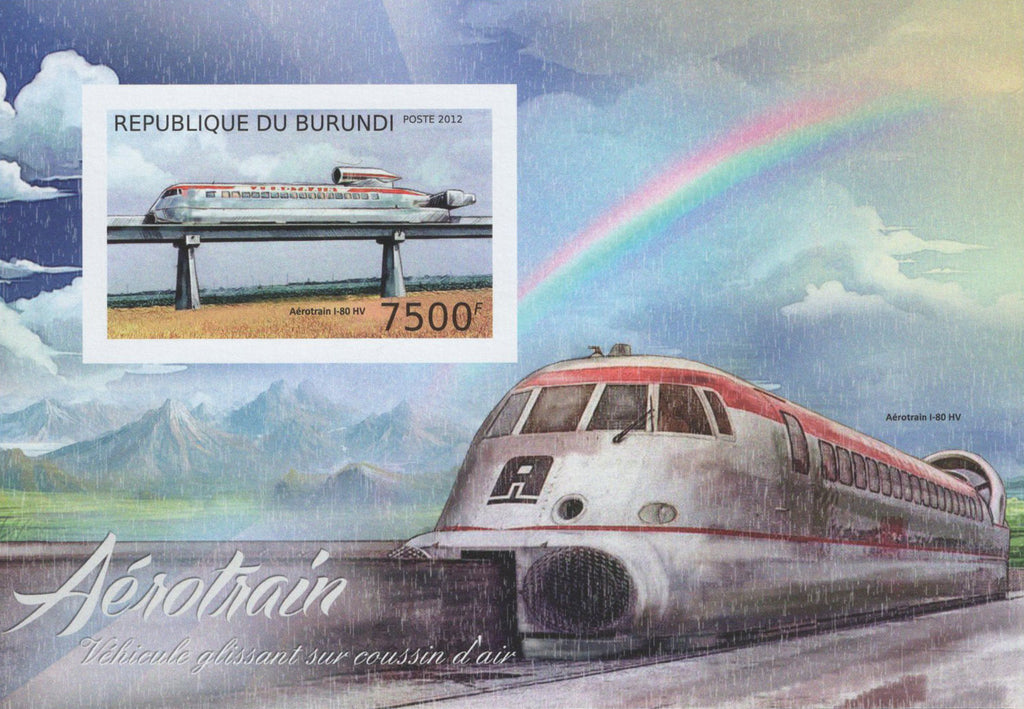 Skytrain Train Rainbow Imperforated Sov. Sheet MNH