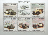 Antique Cars Sov. Sheet of 5 Stamps MNH