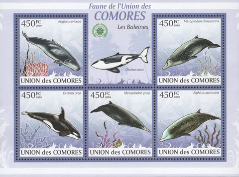 Marine Fauna Whales Ocean Sov. Sheet of 5 Stamps MNH