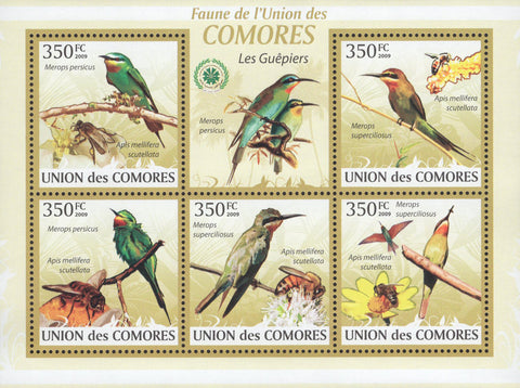 Bee-Eater Stamp Fauna Bird Sov. Sheet of 5 Stamps MNH