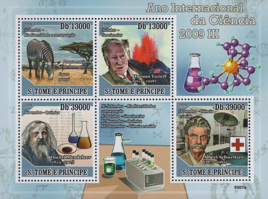 Science International Year 2009 Sov. Sheet of 4 Stamps MNH