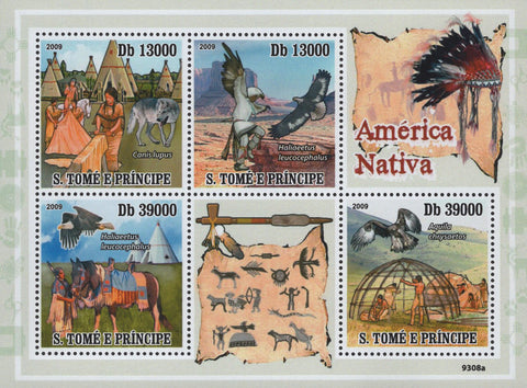 Native America Culture Sov. Sheet of 4 Stamps MNH