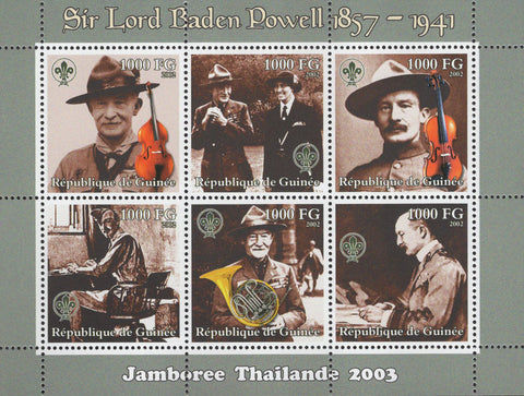 Sir Lord Baden Powell Music Thailand Sov. Sheet of 6 Stamps MNH
