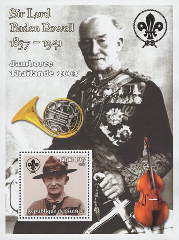 Sir Lord Baden Powell Scout Violin Jamboree Thailand Sov. Sheet MNH