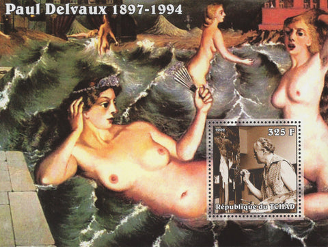 Paul Delvaux Famous Painter Waves Women Souvenir Sheet Mint NH