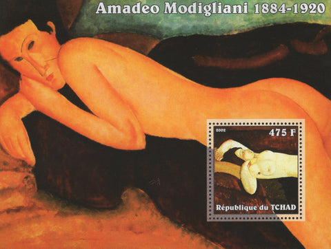 Famous Painter Amadeus Modigliani Art Souvenir Sheet Mint NH