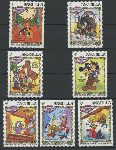 Disney Stamps Dickens Christmas Stories Serie Set of 7 Stamps Mint NH