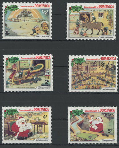 Dominica Disney Stamps Christmas Santa's Workshop Serie Set of 6 Stamps Mint NH