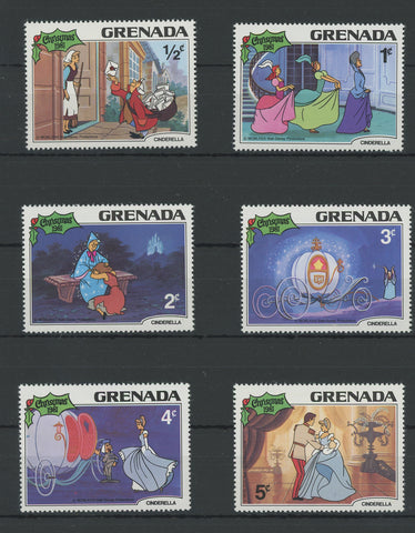 Grenada Disney Stamps Cinderella Movie Serie Set of 6 Stamps Mint NH