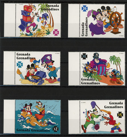 Grenada Disney Stamps Caribbean Island Pirate Serie Set of 8 Stamps Mint NH MNH