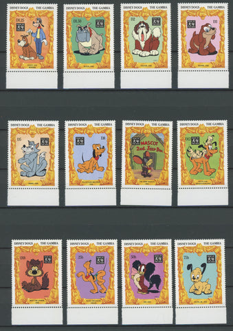 Disney Stamps Dogs Serie Set of 12 Stamps Mint NH
