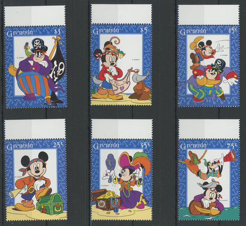 Disney Stamps Pirate Adventure Serie Set of 6 Stamps Mint NH