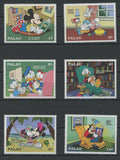 Palau Disney Stamps Reading Time Read Book Serie Set of 6 Stamps Mint NH