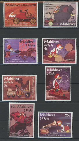 Disney Stamp Donald Duck and the Wheel Serie Set of 8 Stamps Mint NH