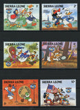 Sierra Leone Disney Stamps Donald in Movies Serie Set of 6 Stamps Mint NH