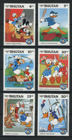 Bhutan Disney Stamps Donald Golf Serie Set of 6 Stamps Mint NH