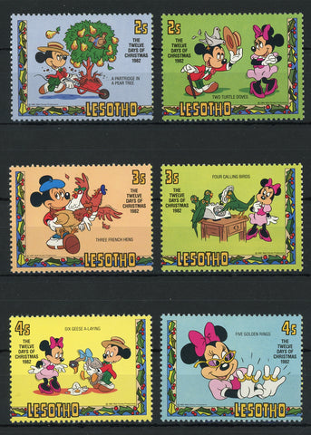 Disney Stamps The Twelve Days of Christmas Serie Set of 6 Stamps Mint NH