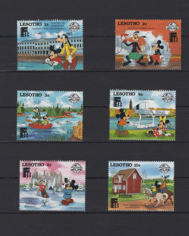 Disney Stamps Goofy and Mickey Traveling Serie Set of 6 Stamps Mint NH