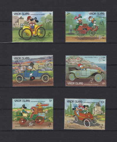 Disney Stamps Cars Automobile Transportation Serie Set of 6 Stamps Mint NH