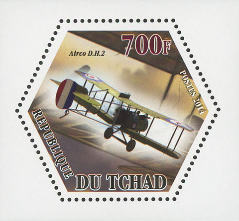 World War I Airplane Plane Airco D.H.2 Mini Souvenir Sheet Mint NH