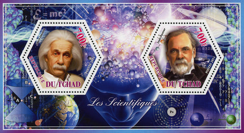 Scientific Famous Einstein Pasteur Souvenir Sheet of 2 Stamps Mint NH