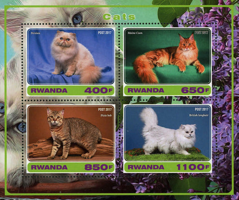 Cat Animal Persian Maine Coon Souvenir Sheet of 4 Stamps Mint NH