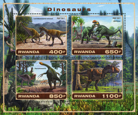 Dinosaur Tyrannosaurus Rex Pre Historic Souvenir Sheet of 4 Stamps Mint NH