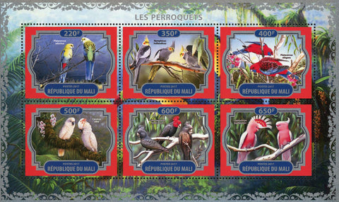 Parrot Bird Nature Tree Branch Souvenir Sheet of 6 Stamps Mint NH