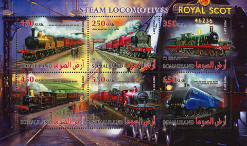 Steam Locomotive Train Transportation Souvenir Sheet of 6 Stamps Mint NH