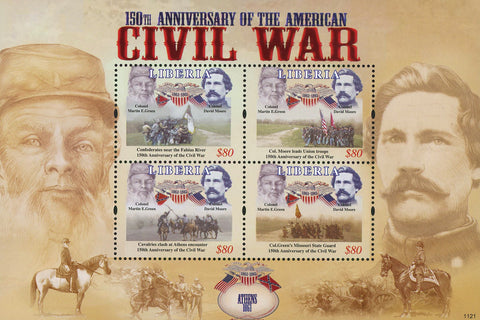 Liberia USA Civil War Martin E. Green David Moore Sov. Sheet of 4 Stamps Mint NH