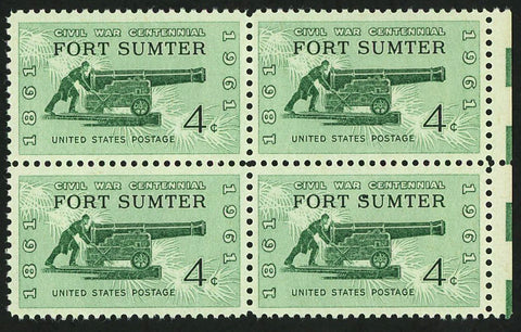 USA American Civil War Centennial Fort Summer Block of 4 Stamps Mint NH