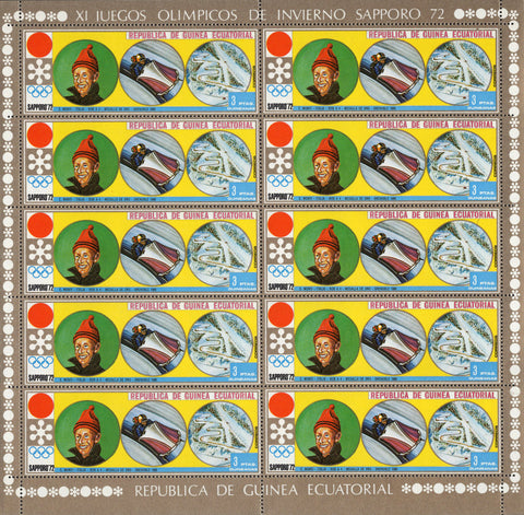 Olympic Winter Games Bobsleigh Sport Sov. Sheet of 10 Stamps MNH