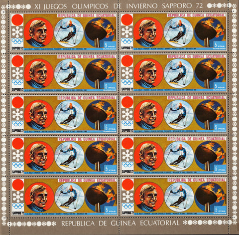 Olympic Winter Games Sport Sv. Sheet 10 Stamp 1972 MNH