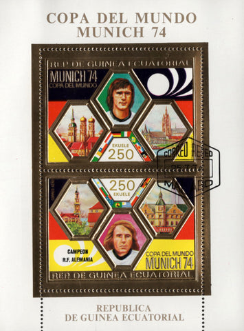 World Cup Munich 74 Germany Sport Soccer Souvenir Sheet of 2 Stamps