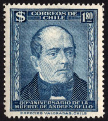 Chile Stamp Andres Bello Death Anniversary Historical Figure Individual MNH